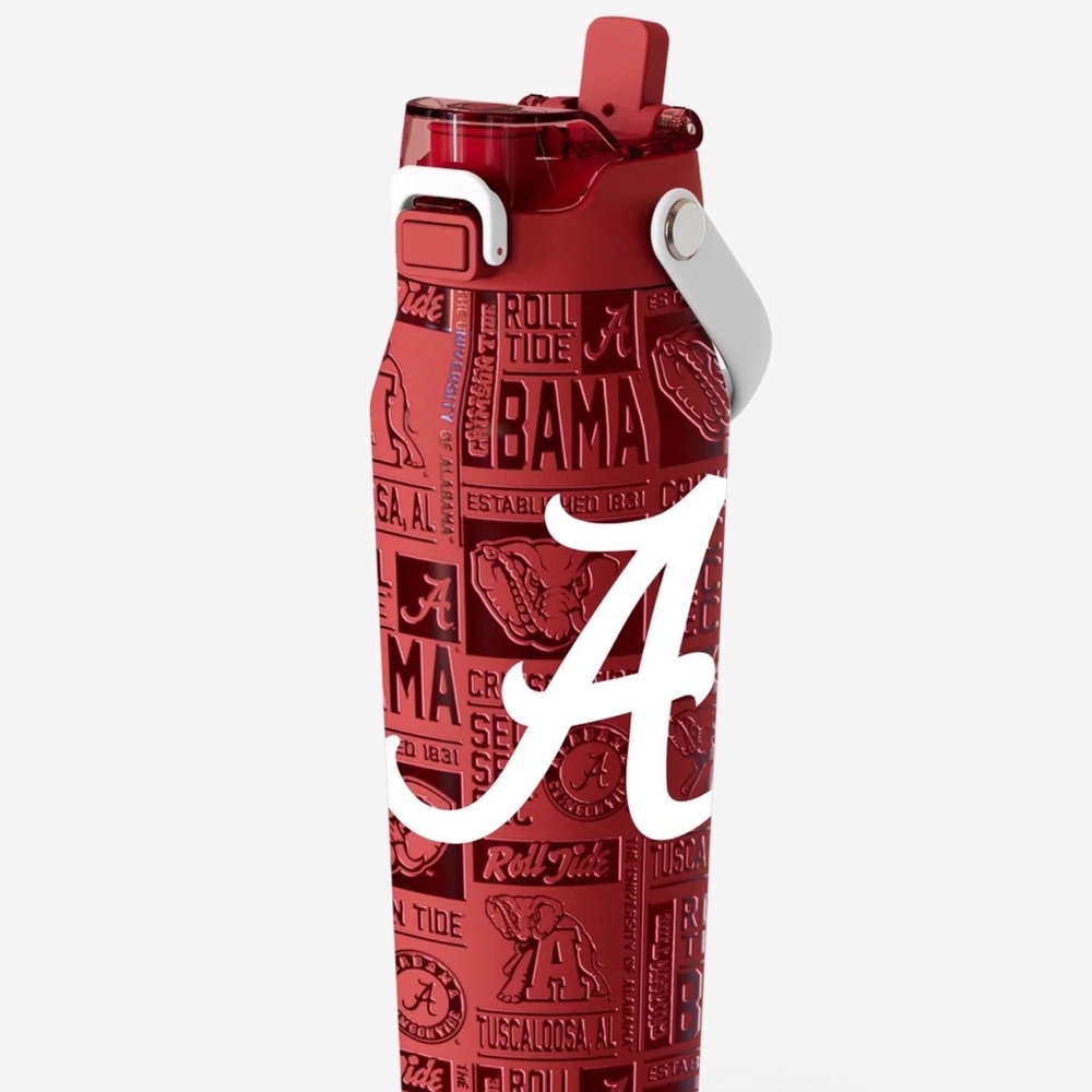 Crimson Insulated Sports Water Bottle with White A Logo